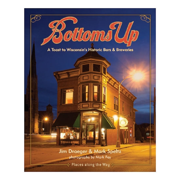 Bottoms Up book cover featuring image of a bar on corner of street