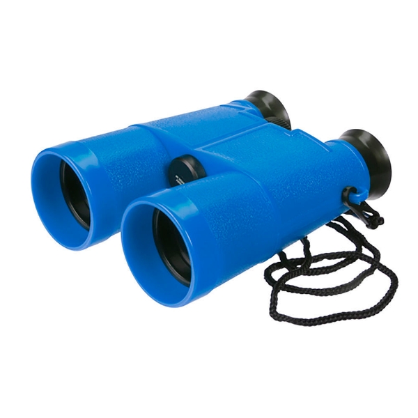 Blue binoculars.