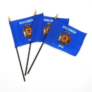Wisconsin Flag Minature Group of three