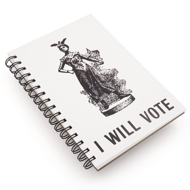 I Will Vote - blank notebook journal side angle of front