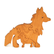 Handcrafted Wooden Fox Puzzle Cherry