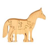 Handcrafted Wooden Horse Puzzle maple
