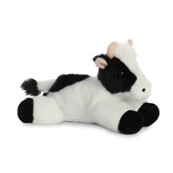 Mini Moo Stuffed Cow Toy Side angle with legs outstretched.