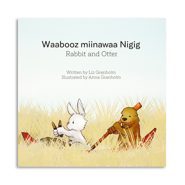 Rabbit and Otter book cover featuring illustration of rabbit and otter in field