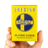 Yellow tin of the Swedish version of Lingo Playing cards