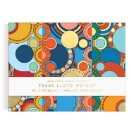 Box top of the Frank Lloyd Wright Imperial Hotel Multi Puzzle Set. Lots of colorful circles.
