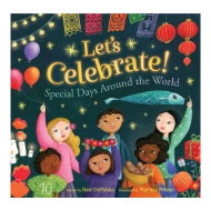 Book cover of "Let's Celebrate Special Days Around the World" showing an illustration of six happy children with the title above in bold orange font.