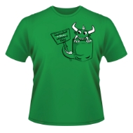 Green T-shirt with illustration of a hodag monster holding a sign that says "National Hodag History Day" 