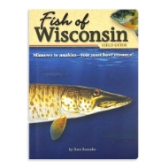 Fish of Wisconsin book cover featuring illustration of Musky swimming