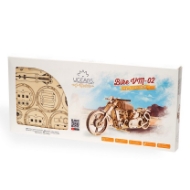 Product box for small wooden motorcycle model kit by UGears.