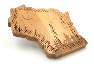 Wisconsin Cribbage Board Side Angle with pegs.