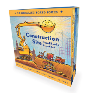 Box set of 3 board books in "Construction Site" series will illustration of construction site and equipment on cover