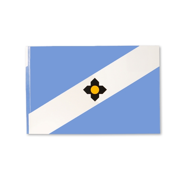 An image of the flag of Madison, Wisconsin on a bumper sticker