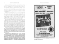 Page spread from "We Had Fun and Nobody Died" showing pages 80 and 81 with a few paragraphs of text and a b&w copy of a poster for a Red Hot Chili Peppers concert.