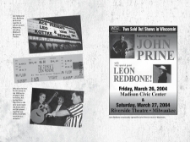 Page spread from "We Had Fun and Nobody Died" showing pages  110 and 111 with a few b&w photos including a Leo Kottke  concert sign, Leo Kottke holding a guitar (1999), and a John Prine concert poster from 2004.