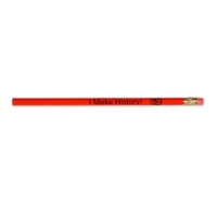 A red wooden pencil that says "I Make History"