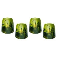 Row of 4 "Frankencastle" Luminary Lanterns - Set of 4 out of its packaging.