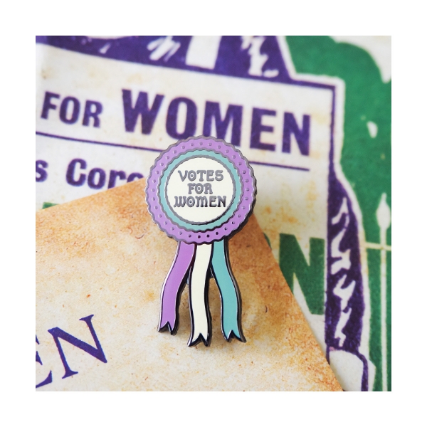 "Votes for Women" Ribbon Enamel Pin