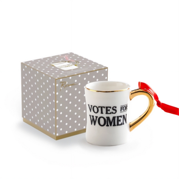 Votes for Women Mug Ornament with its gift box