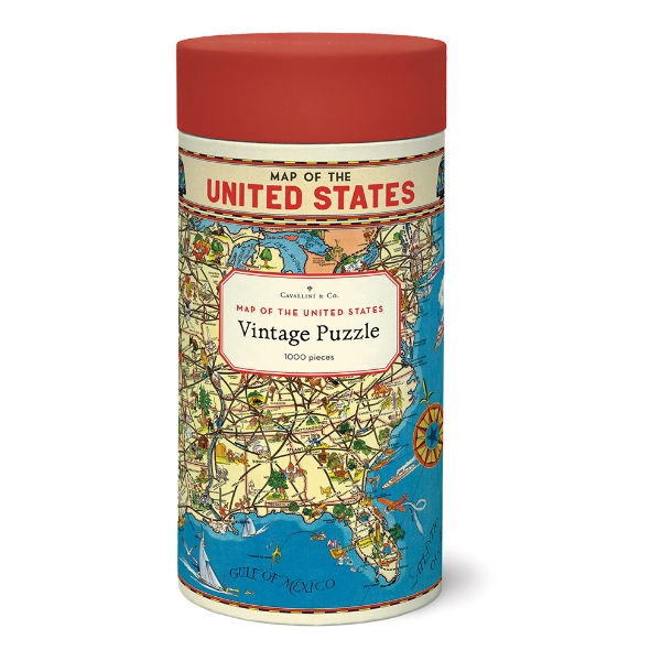 The Map of the United States Vintage Puzzle 1000 Pieces in its box