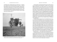 Page spread from "Red Arrow Across the Pacific" with black and white photo of soldiers debarking ship to shore in New Guinea. Text on right. 