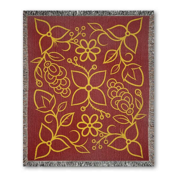 Picture of Ojibwe Floral Woven Blanket