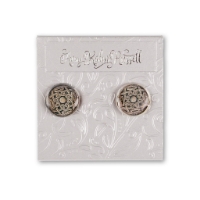 Two round post earrings with Celtic knot design.