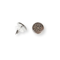 Two round post earrings with Celtic knot design.