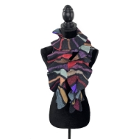 Handmade wool scarf with multicolor stripes