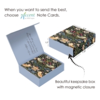 A magnetic closure box featuring Strawberry Thief to hold the note cards.